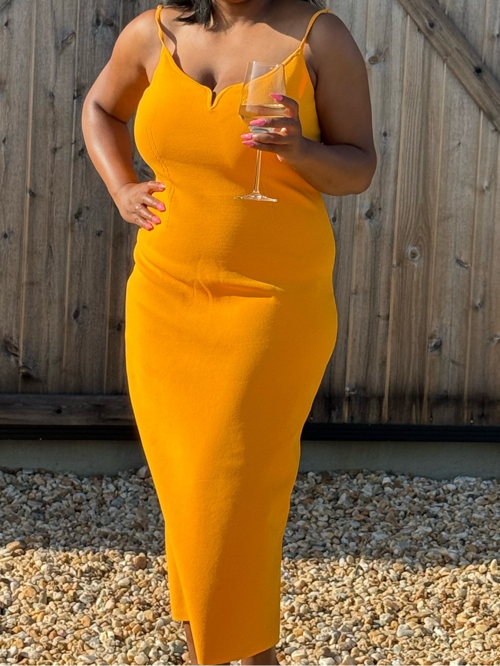 Express Strapless Sheath Dress in Bright Orange